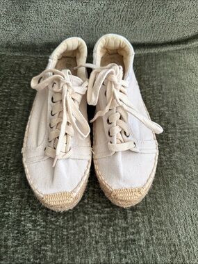Soludos Women's Casual Canvas Espadrille Sneakers - Cream Size 7